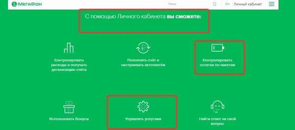 Как управлять услугами в Личном кабинете Мегафона