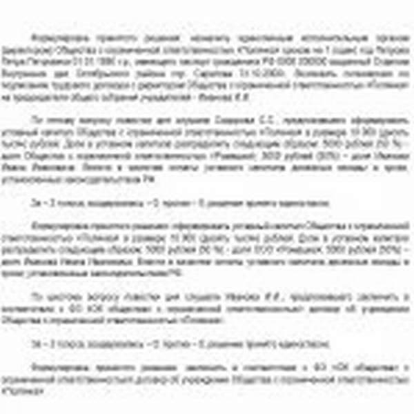 Протокол о создании ООО (директор)