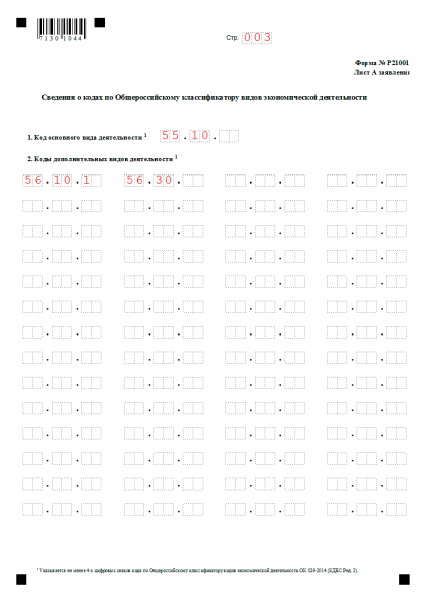 Заявление Р21001 на регистрацию ИП — страница 3
