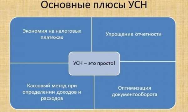 Основные плюсы УСН — схема