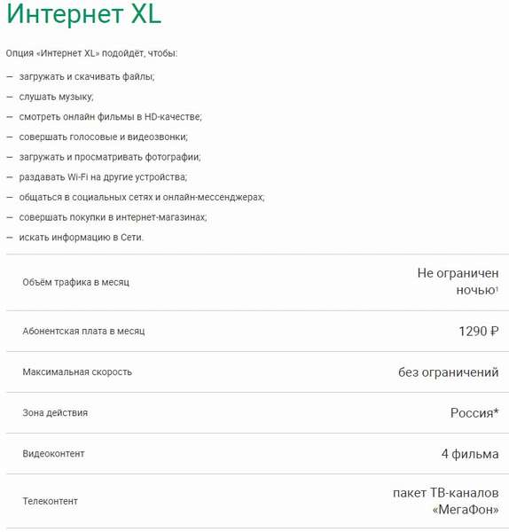 Интернет XL от Мегафон