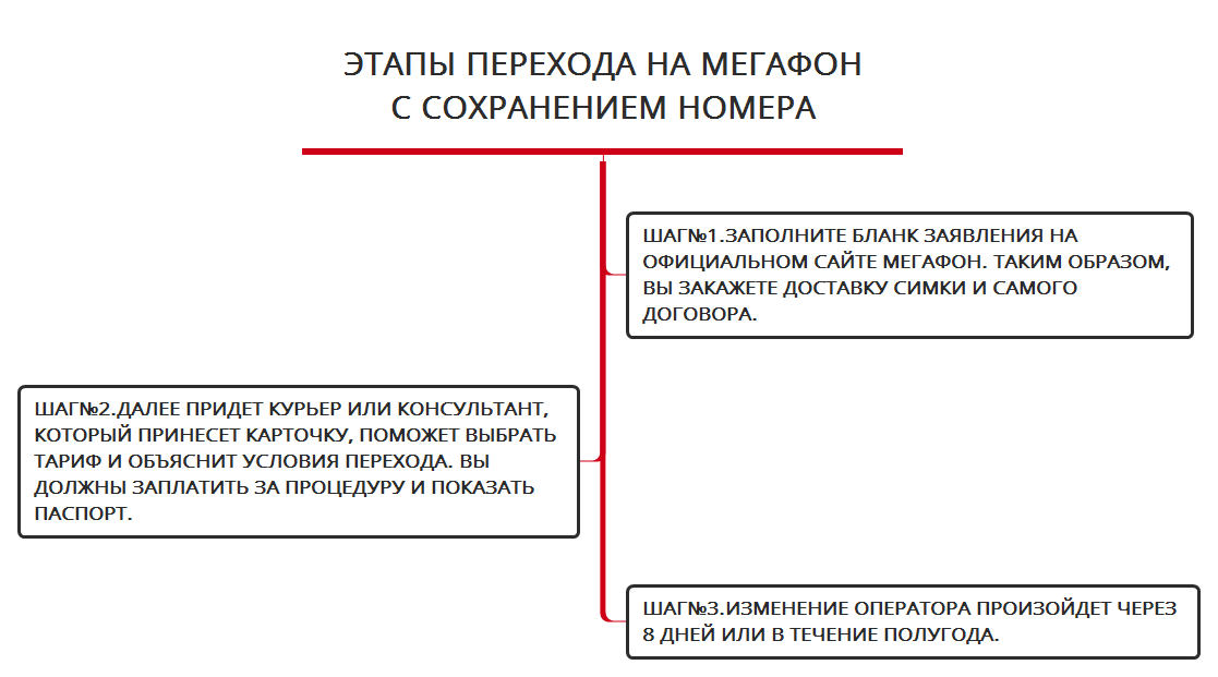 Этапы перехода на Мегафон с сохранением номера