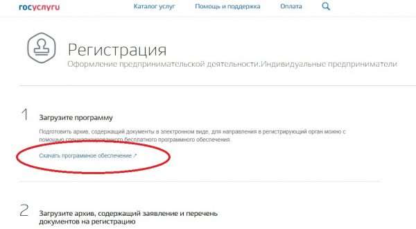 Программное обеспечение для регистрации ИП