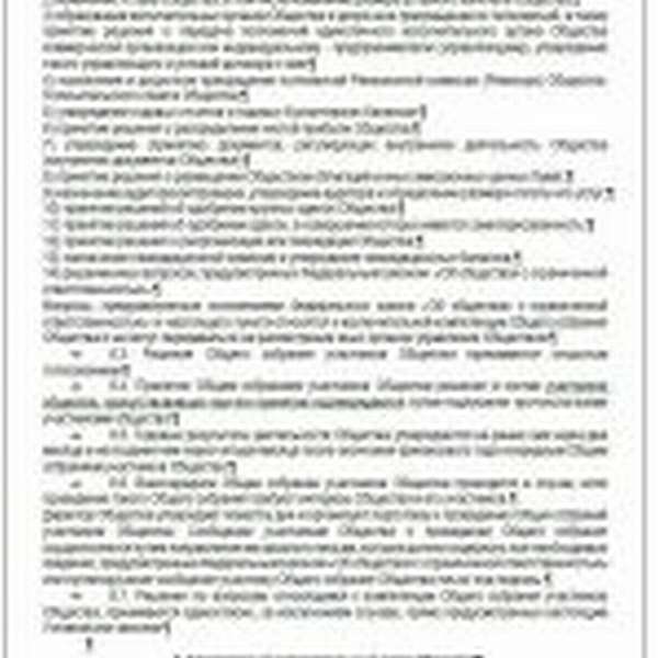 Устав общества с несколькими учредителями (единоличный исполнительный орган)