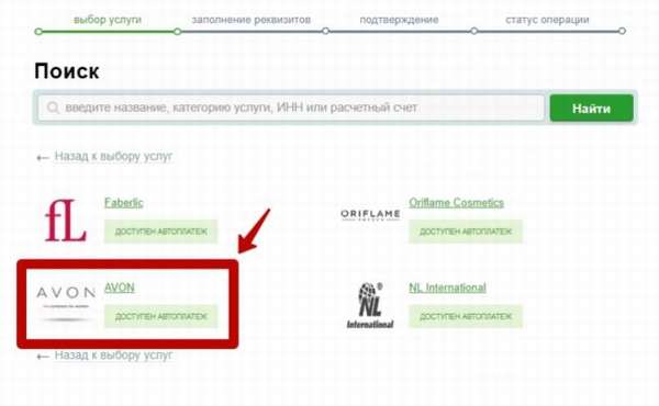Эйвон реквизиты для оплаты через сбербанк онлайн