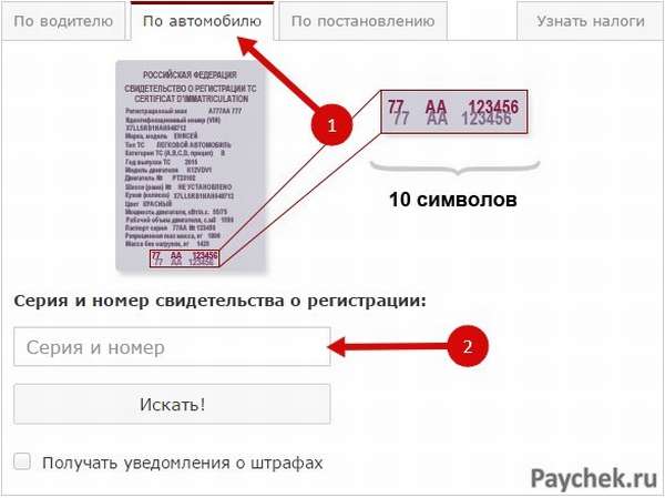 Оплата штрафов по регистрации авто