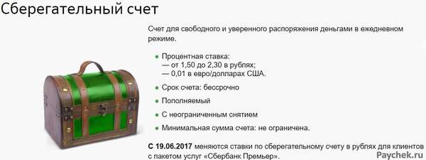 Сберегательный счет в Сбербанке