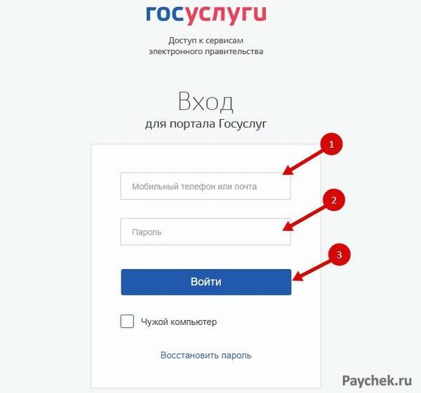 Вход в личный кабинет Госуслуг