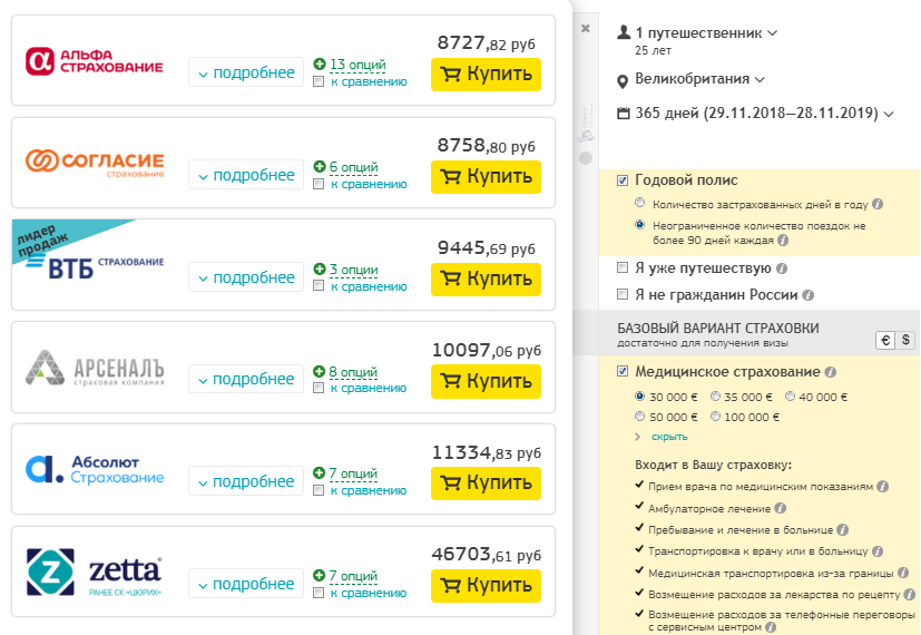 Медицинская страховка для визы в Великобританию 2019: требования, какую выбрать, стоимость, отзывы и как купить онлайн