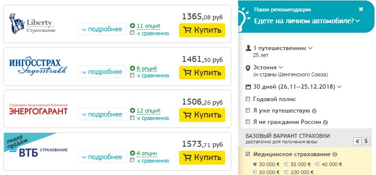 Медицинская страховка для визы в Эстонию 2019: стоимость требования и как купить онлайн